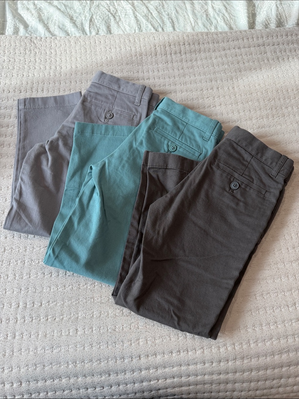 Boys’ Crewcuts Pants in Gray, Teal, and Charcoal - Classic Fit